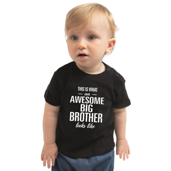 Awesome big brother/ grote broer kado shirt voor peuters / jongens zwart
