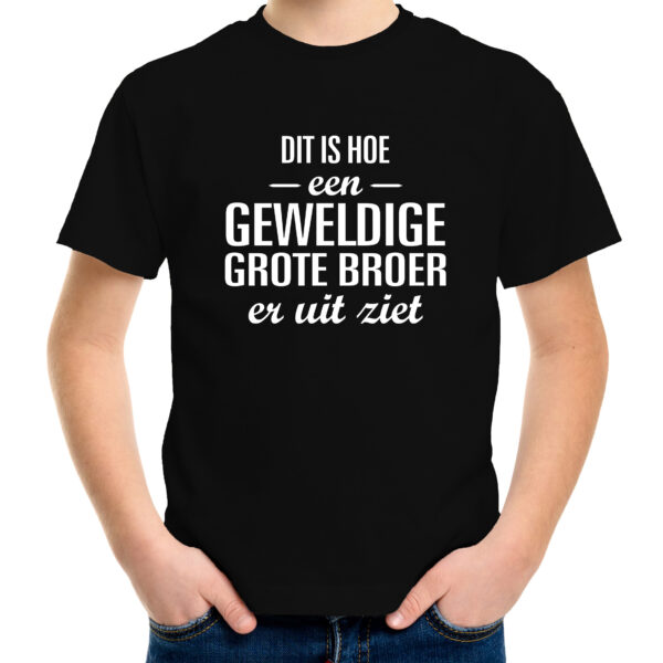 Geweldige grote broer kado shirt voor jongens / kinderen zwart