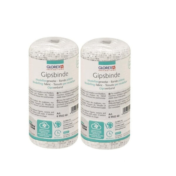Keratex gipsverband - 2x - 2 meter x 10 cm - rollen - wit