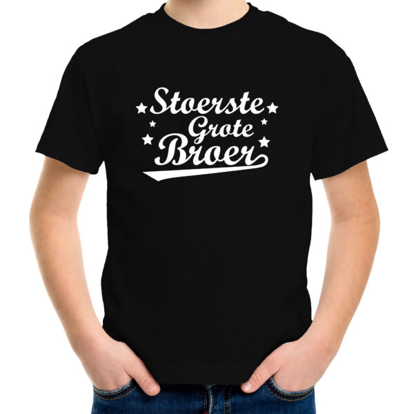 Cadeau t-shirt - Stoerste grote broer - zwart voor jongens - zwangerschap aankondiging