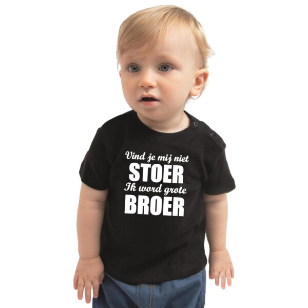 Stoer grote broer kado shirt voor peuter / kinderen zwart