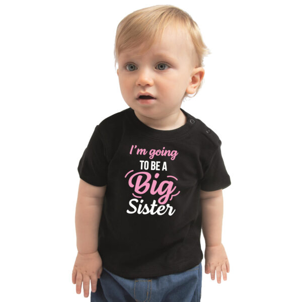 Going to be a big sister kado shirt voor baby / kinderen zwart