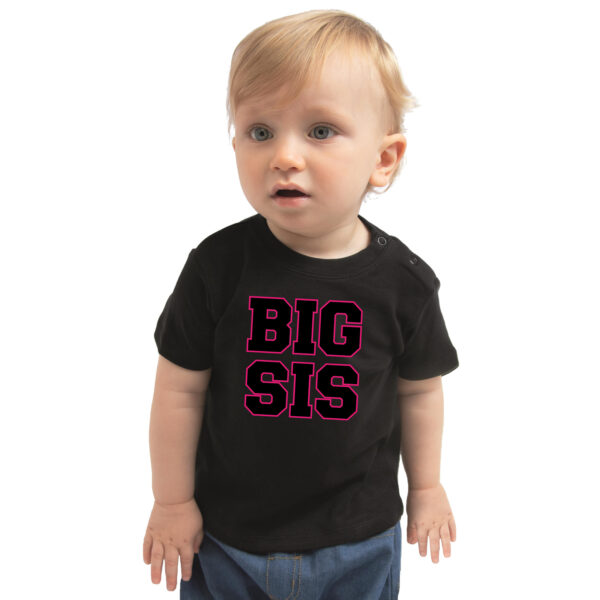 Big sis grote zus kado shirt voor baby / kinderen zwart