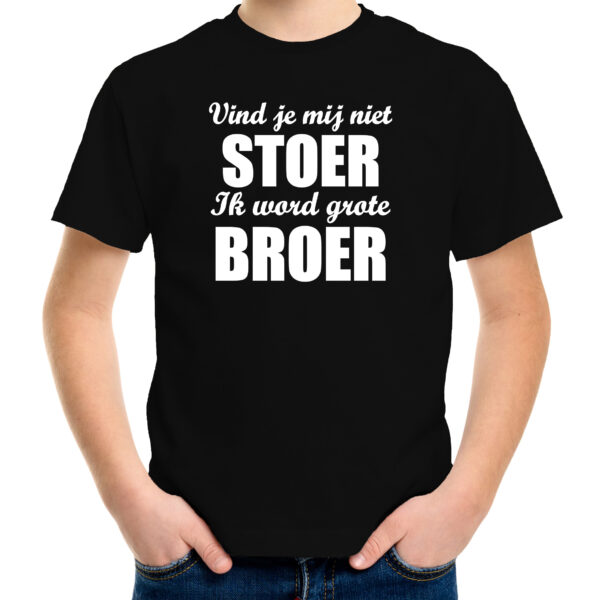 Stoer grote broer kado shirt voor jongens / kinderen zwart