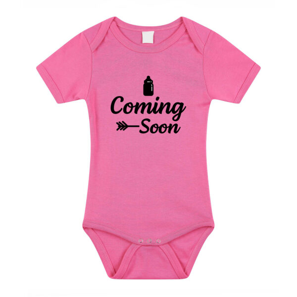 Coming soon gender reveal rompertje roze meisjes 92 (18-24 maanden) -