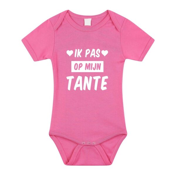 Ik pas op mijn tante kraamcadeau rompertje roze meisjes