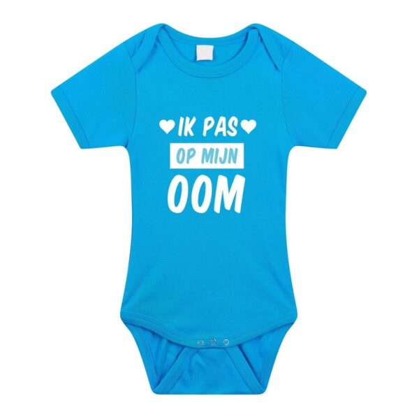 Ik pas op mijn oom kraamcadeau rompertje blauw jongens