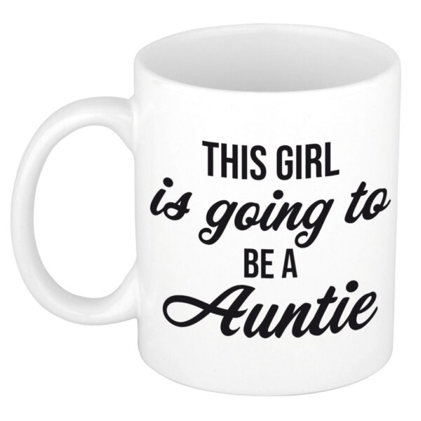 This girl is going to be auntie cadeau mok / beker wit - cadeau voor aanstaande tante / aankondiging zwangerschap -