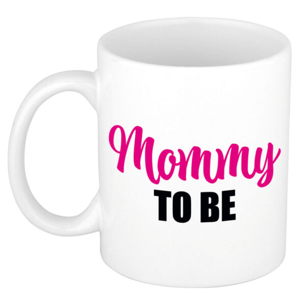 Mommy to be kado koffie mok - drinkbeker - wit - zwangerschaps cadeau - moeder